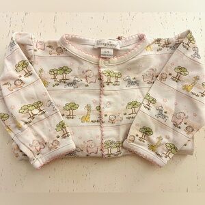 Kissy Kissy, Pink and Green Animal Print Baby Footie Onesie (6-9mo)